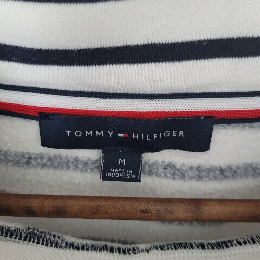 Tommy Hilfiger Striped Funnel Neck Sweatshirt Womens Size M Classic Pullover - Picture 7 of 8